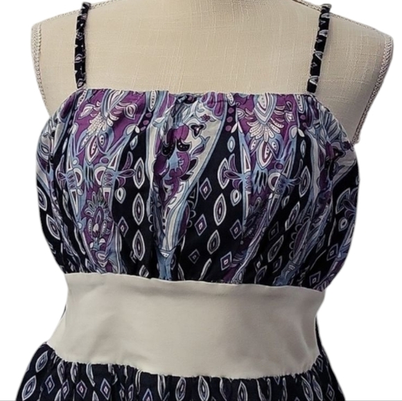 NWT Pura Vida Black, Blue, and Purple Patterned Dress - Picture 3 of 7